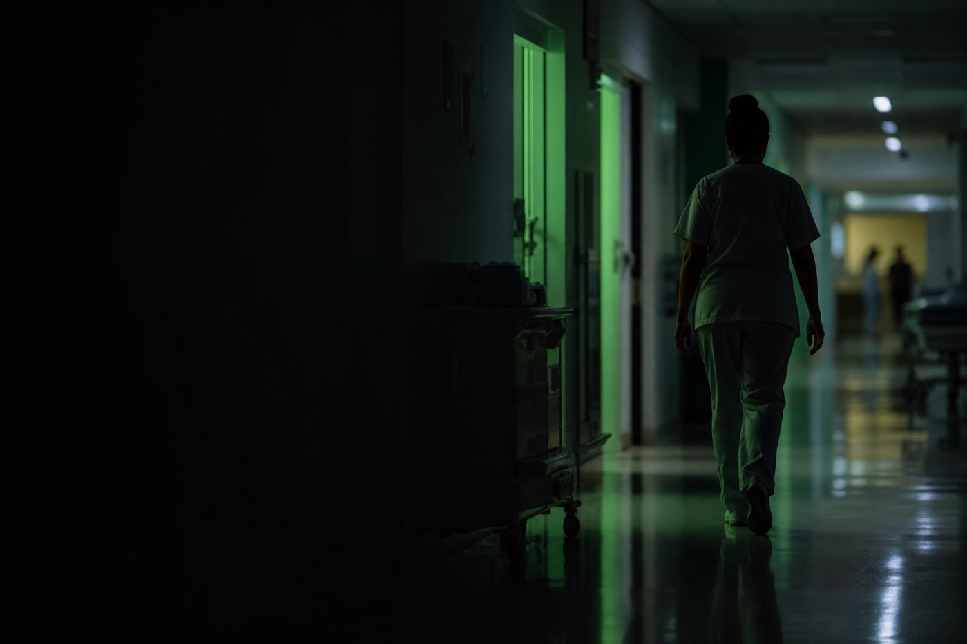 Corredor de hospital à noite